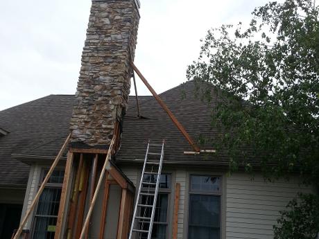 chimney rock slate repair in progress