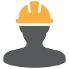construction man icon in yellow hat