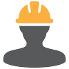 construction man icon in yellow hat